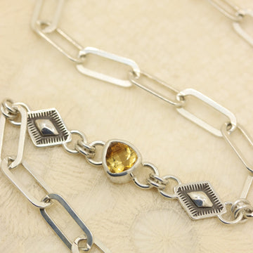 Citrine Paperclip Chain Choker