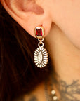 Crimson Lattice Earrings