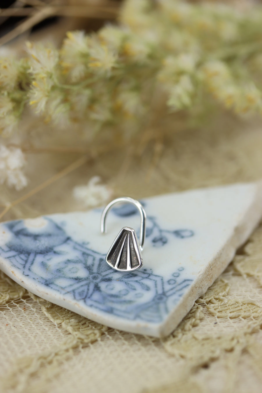 Stamped Silver Nose Stud