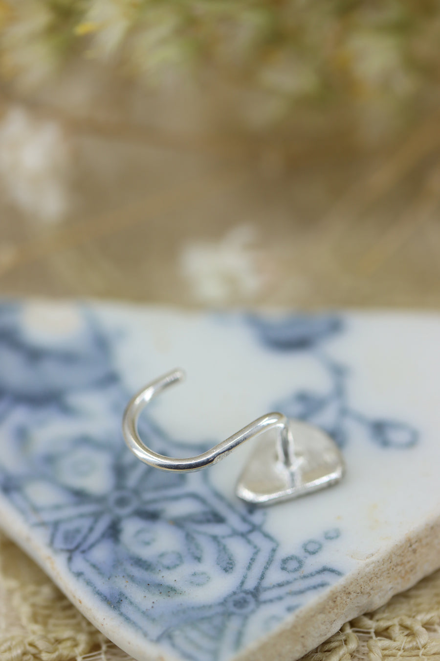 Stamped Silver Nose Stud