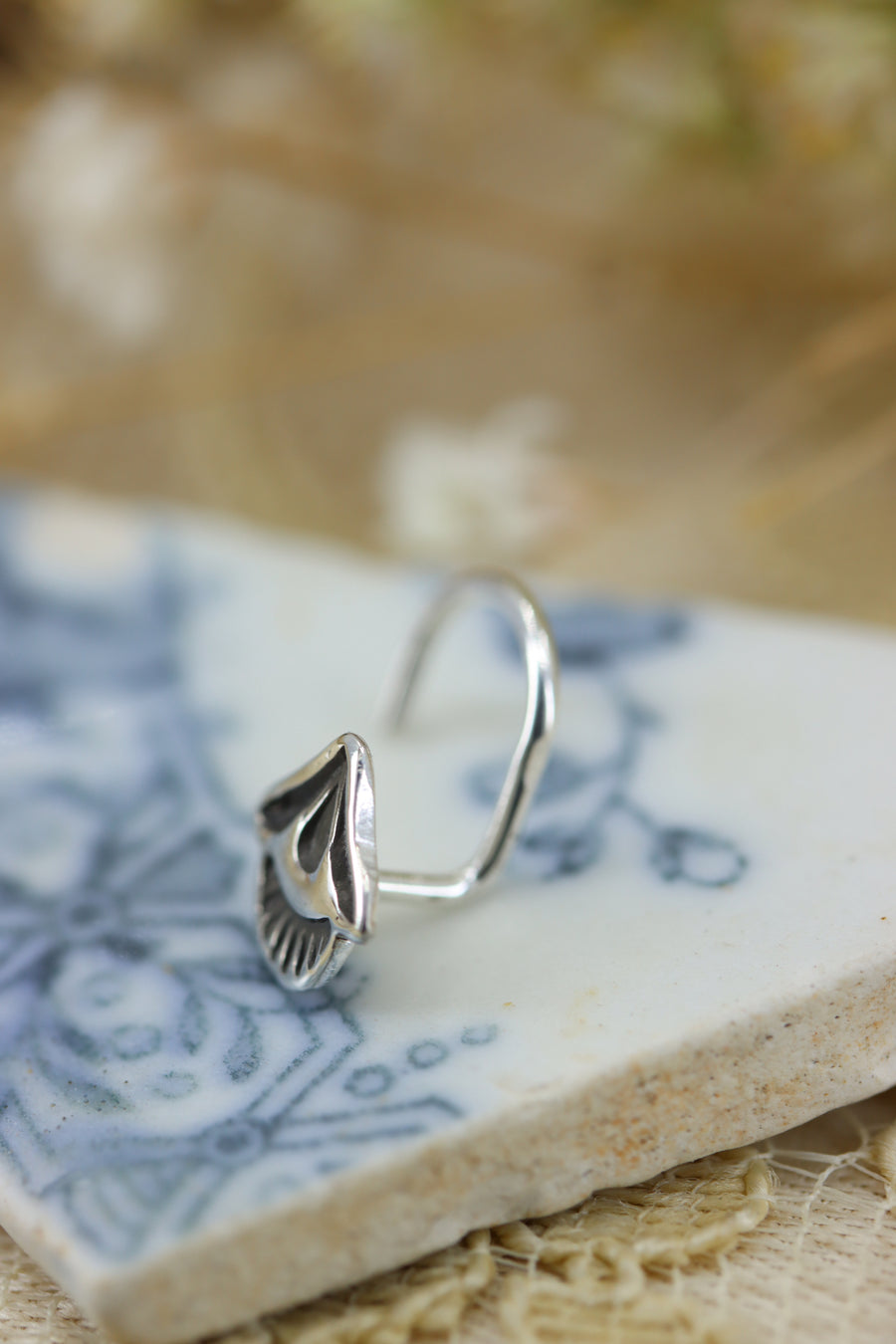 Stamped Silver Nose Stud