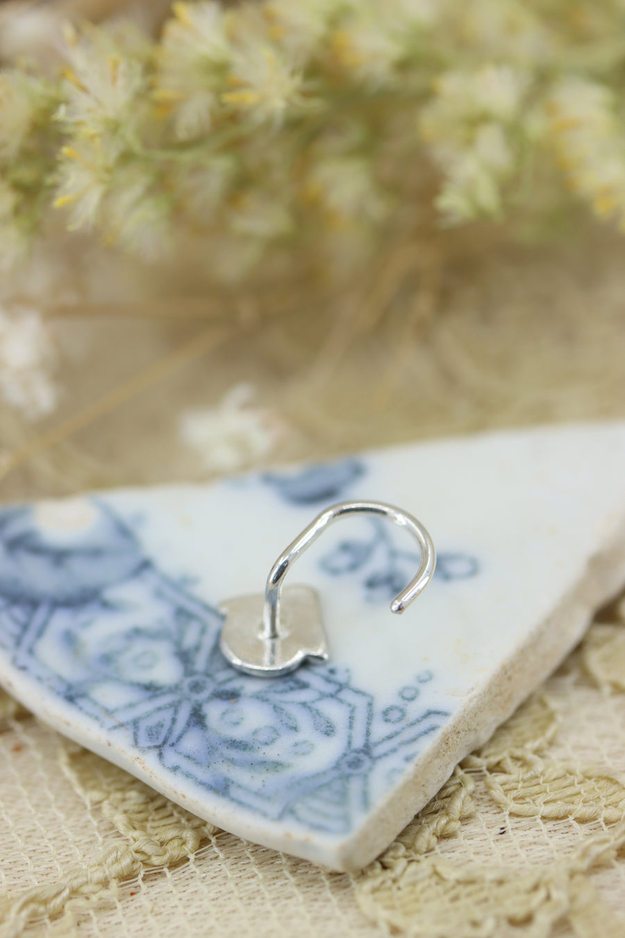 Stamped Silver Nose Stud