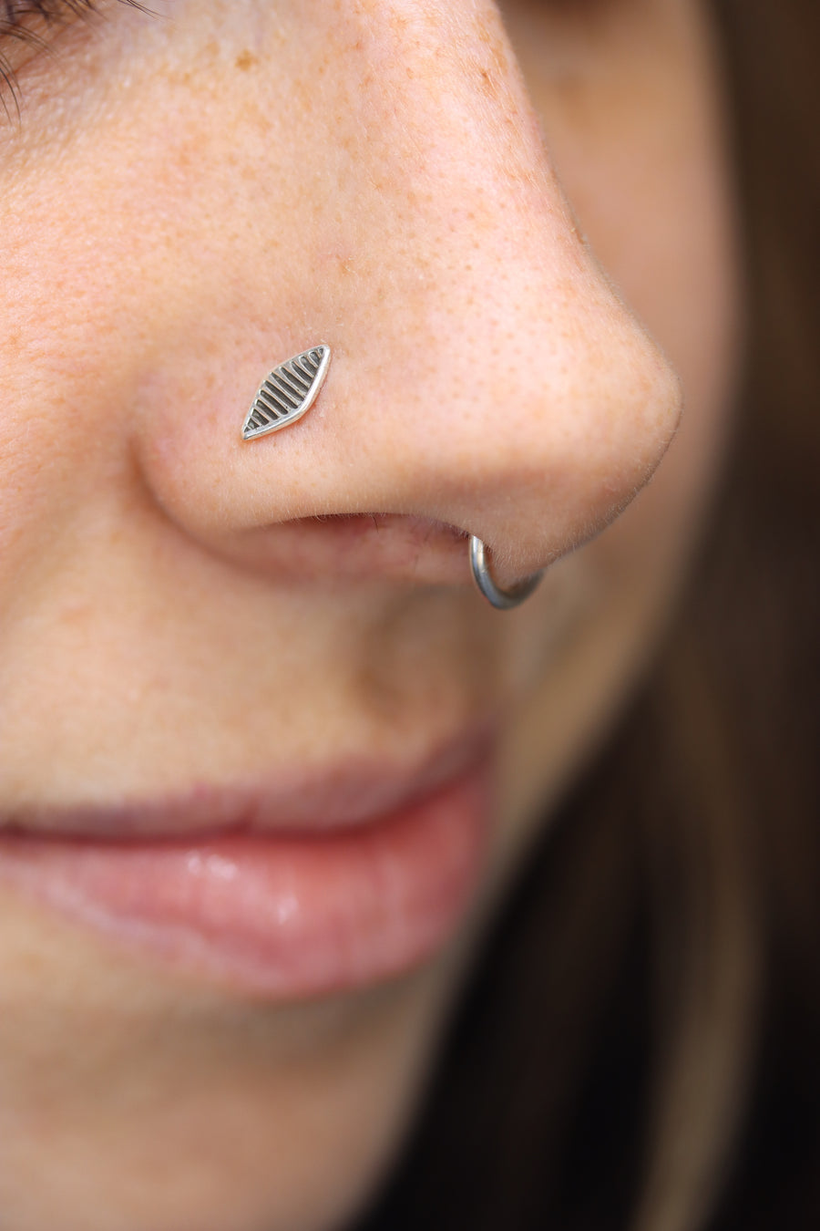 Stamped Silver Nose Stud