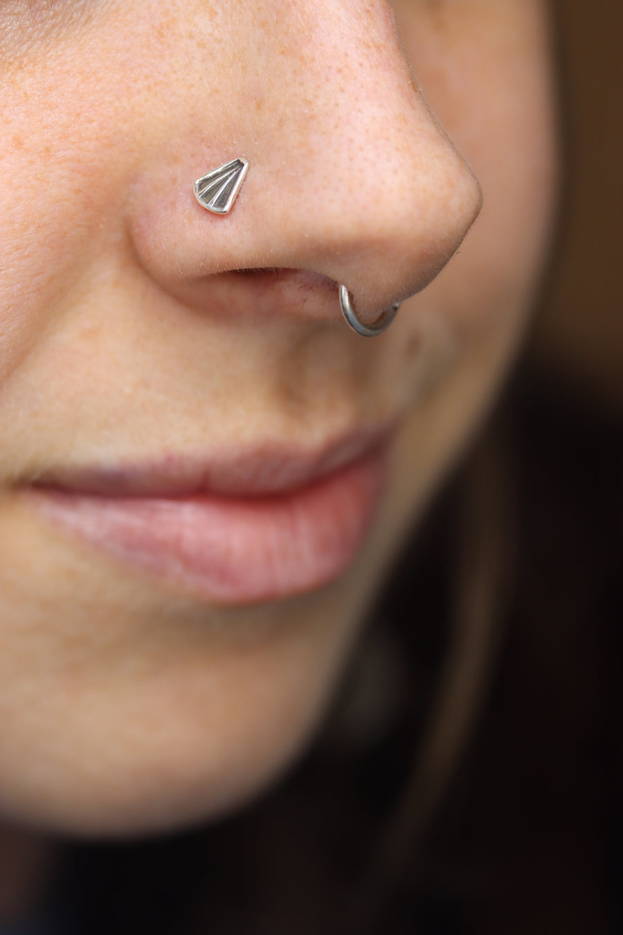 Stamped Silver Nose Stud