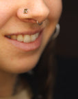 14k Gold Stamped Nose Stud