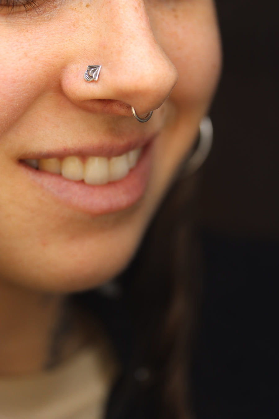 Stamped Silver Nose Stud