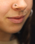 14k Gold Stamped Nose Stud