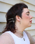 Stamped Huggie Hoops