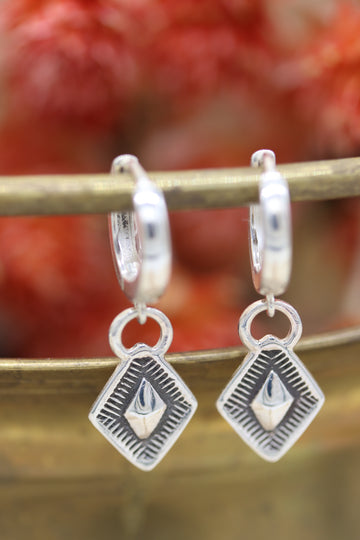 Stamped Huggie Hoops